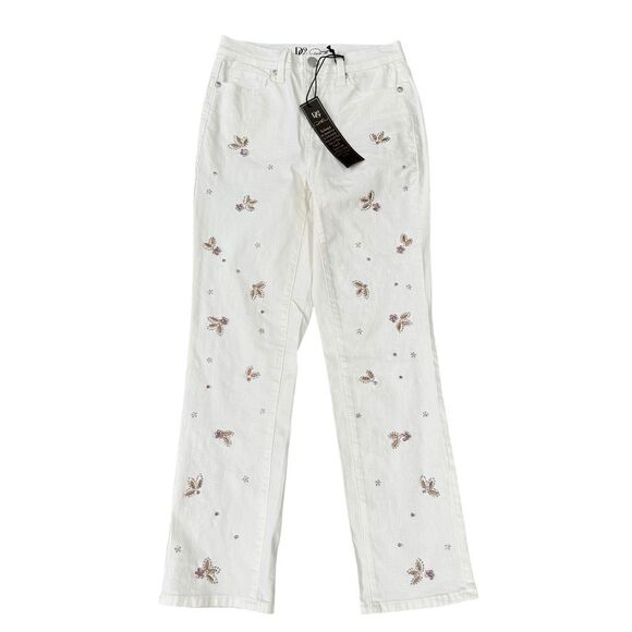 DG2 by Diane Gilman Classic Stretch Denim Regal Straight-Leg Jean size 0 NWT - Picture 2 of 10